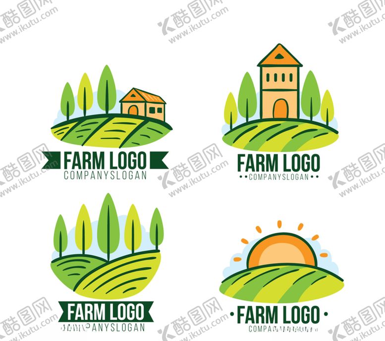 编号：18806509260222568600【酷图网】源文件下载-农场绿色标志图标