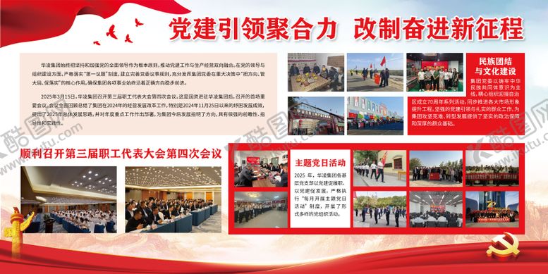 编号：39671704081812007095【酷图网】源文件下载-党建展板 