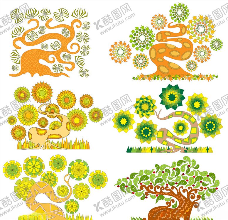 编号：21083410271105006332【酷图网】源文件下载-手绘花纹大树