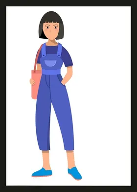 手绘卡通女孩动画