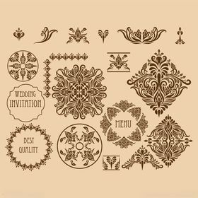 复古装饰花纹图案集合