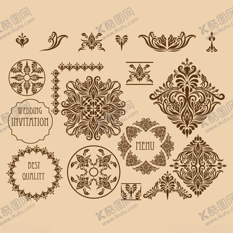 编号：47079204281515366926【酷图网】源文件下载-复古装饰花纹图案集合