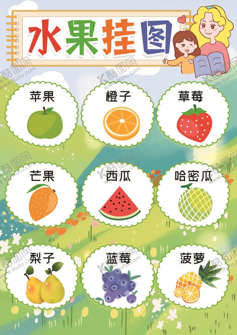 编号：42080810300355079695【酷图网】源文件下载-幼儿识字挂图