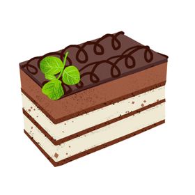 手绘下午茶甜品方形小蛋糕插画
