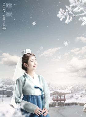韩国背景人物素材海报