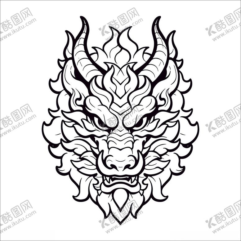 编号：41059612110600214374【酷图网】源文件下载-龙头线稿