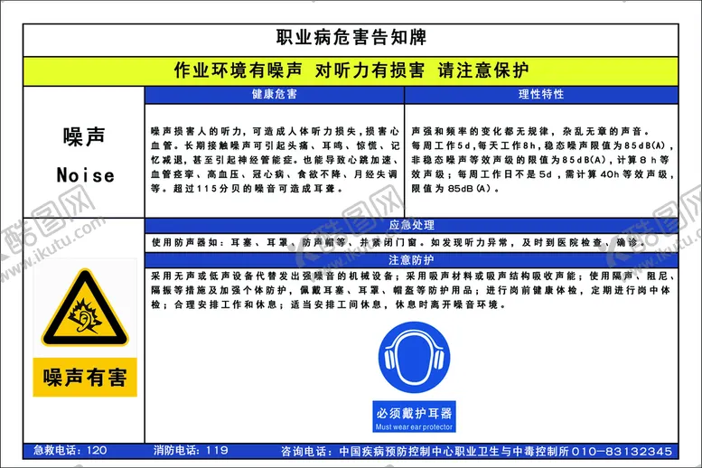 编号：06179409211410106254【酷图网】源文件下载-噪声告知牌