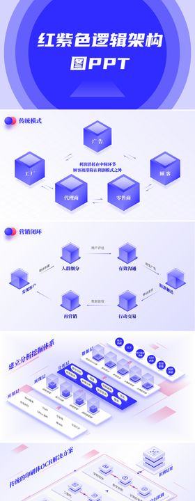 橙色功能逻辑架构图PPT
