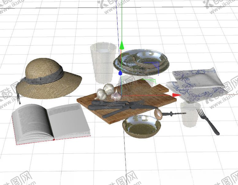 编号：27576302132135333578【酷图网】源文件下载-C4D模型餐具