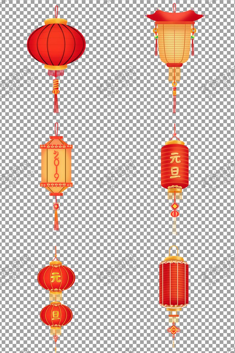 编号：72726005152141047893【酷图网】源文件下载-喜庆元旦节日灯笼