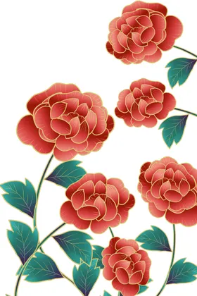 花素材元插画乱玫瑰矢量
