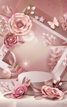 鲜花背景化妆品背景广告底图