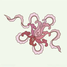 粉色梦幻花朵插画图案