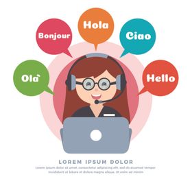 卡通客服人员