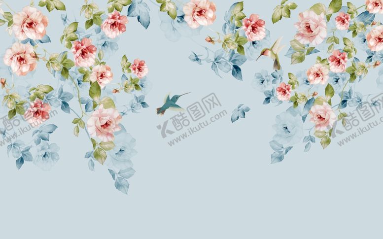 编号：47420109220300399424【酷图网】源文件下载-花卉背景墙