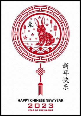 2023兔年新年素材剪纸恭贺春春节剪纸窗花