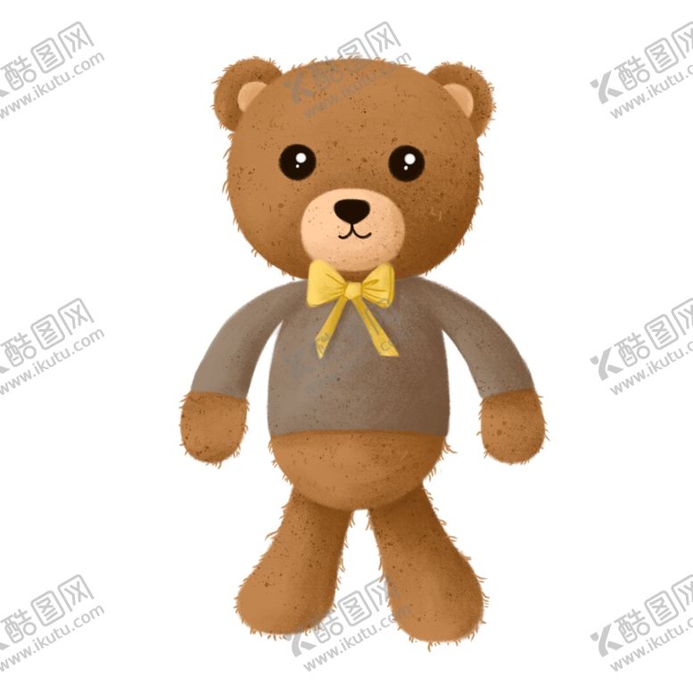 编号：39680609220416546380【酷图网】源文件下载-手绘棕色泰迪熊