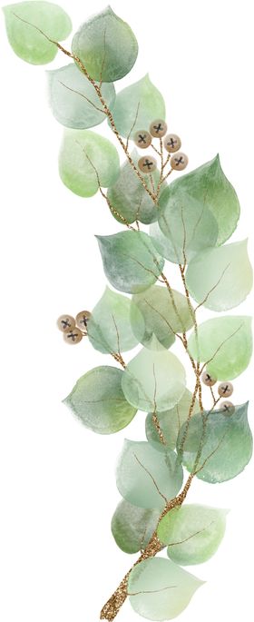 北欧小清新水彩植物图案