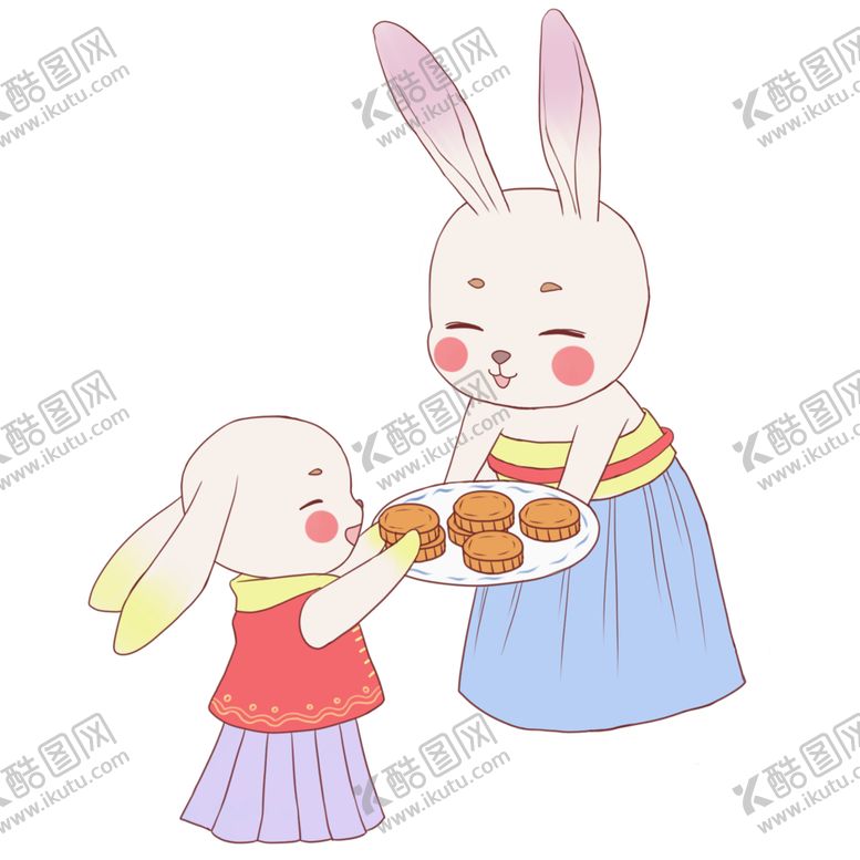 编号：13992412180342089364【酷图网】源文件下载-中秋插画   可爱卡通兔子  