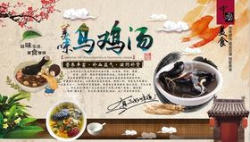 乌鸡汤背景墙PSD模板下载