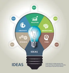灯泡扁平风背景素材卡通创意