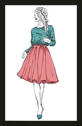 手绘时装模特卡通女孩摩登女郎尚女孩