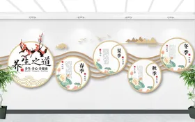 中式古典中医养生文化墙创意设计