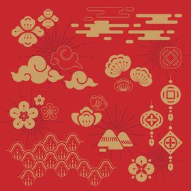 牛新年展板背景图片蒙装饰