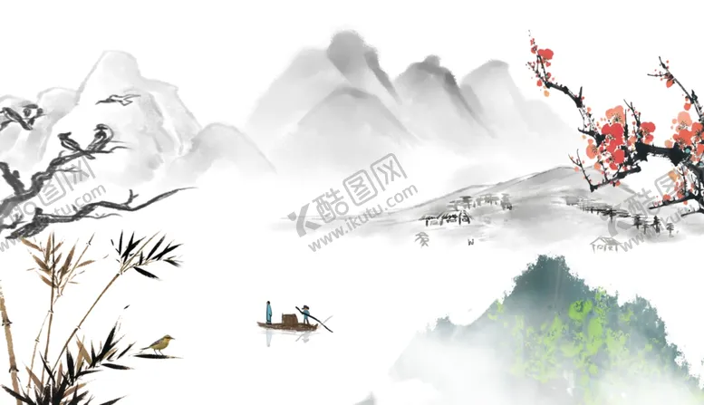 编号：28183506160305444193【酷图网】源文件下载-水墨山水背景
