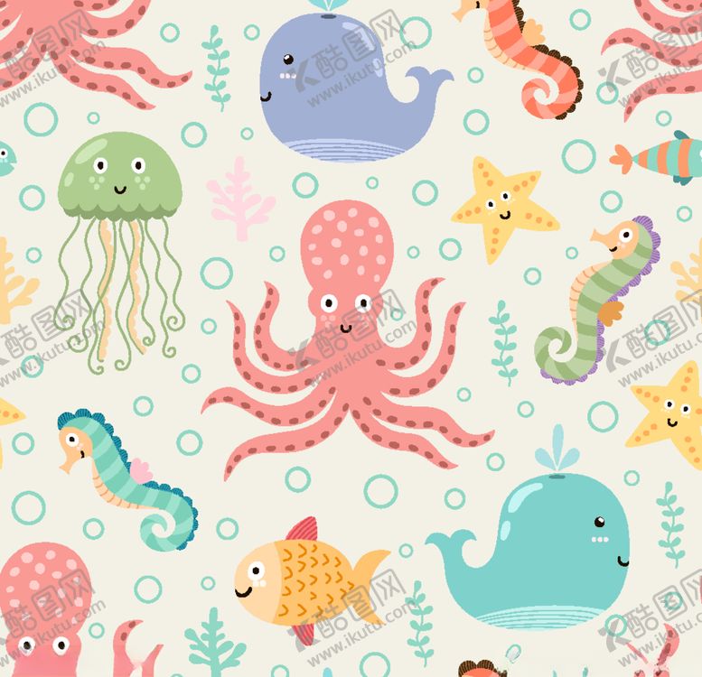 编号：95544210060155206861【酷图网】源文件下载-小清新海洋主题插画