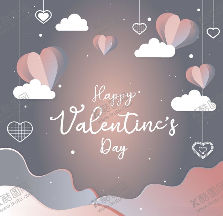 编号：93861609250653207582【酷图网】源文件下载-心形折纸情人节海报