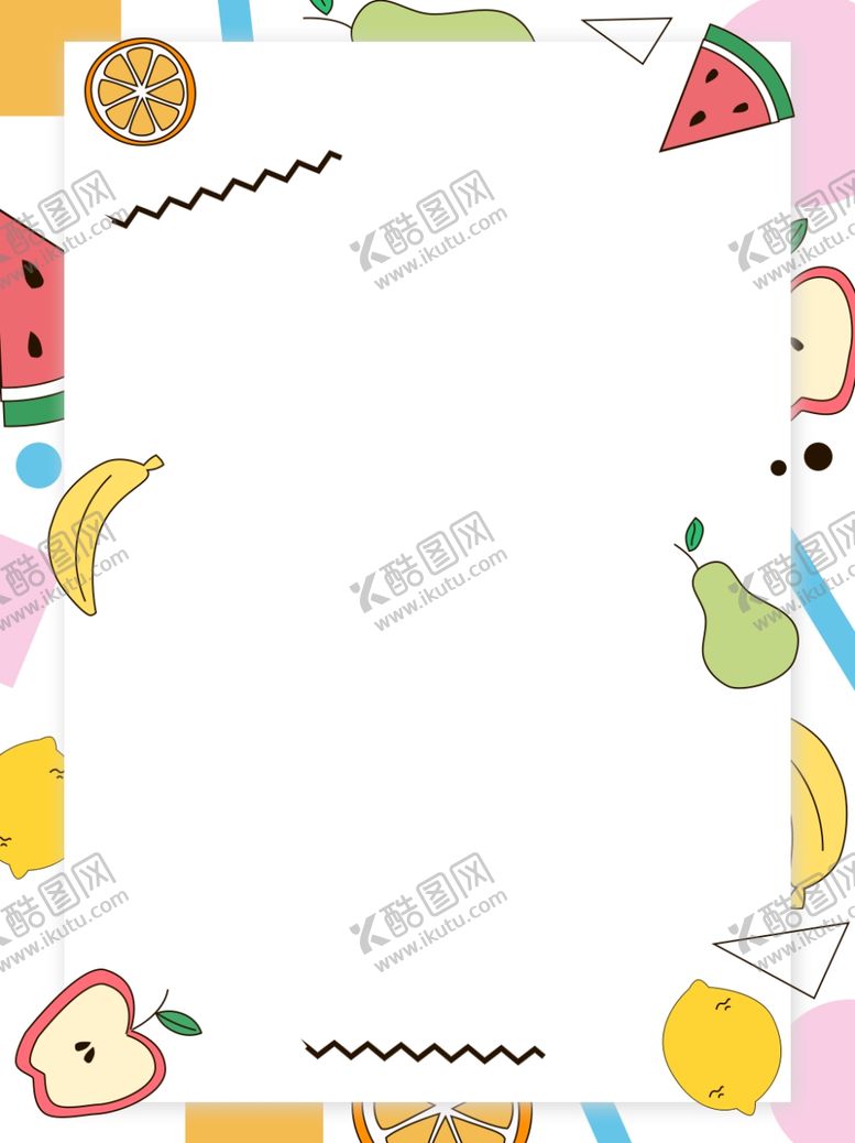 编号：13307805110025521165【酷图网】源文件下载-夏日可爱手绘水果背景
