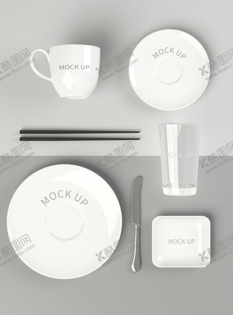 编号：40359307030231374614【酷图网】源文件下载-餐具VI样机