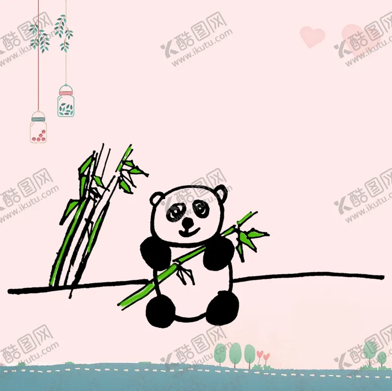 编号：12654006260510438703【酷图网】源文件下载-手绘熊猫