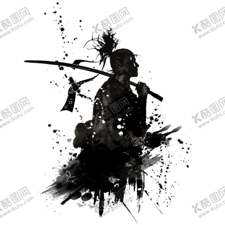 编号：34210111211806563775【酷图网】源文件下载-武侠水墨人物画   