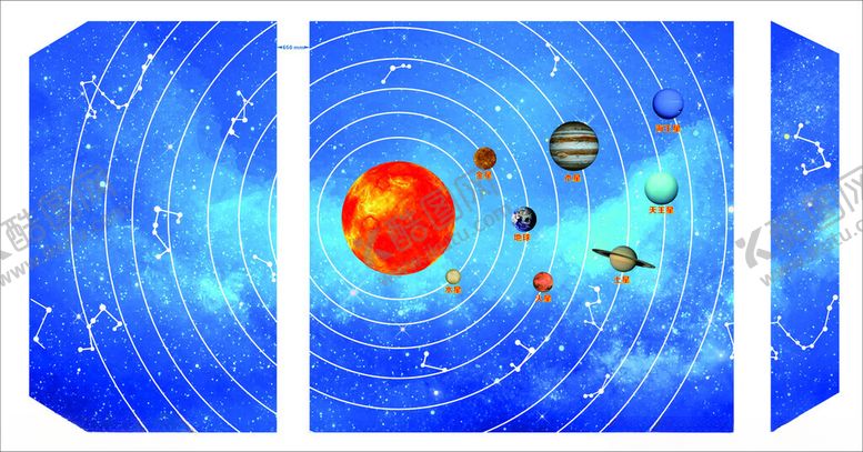 编号：74884704042345255401【酷图网】源文件下载-太阳系行星轨道示意图