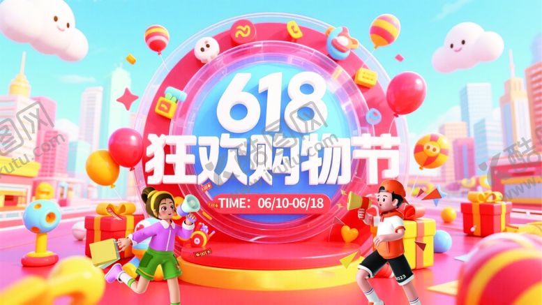编号：84825006051437557821【酷图网】源文件下载-618狂欢购物节热闹场景