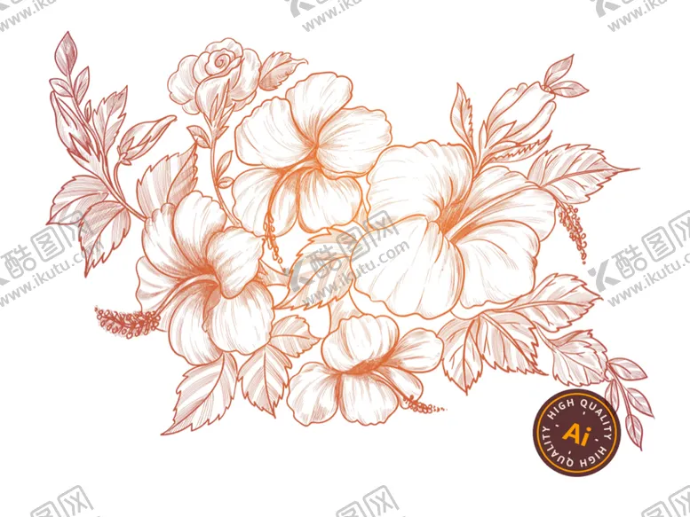 编号：72135610291154467072【酷图网】源文件下载-精美手绘花朵素材