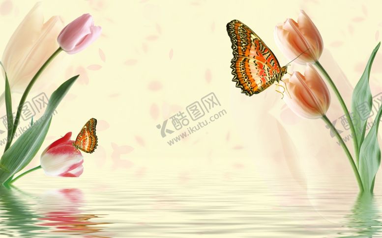 编号：61414009280025038063【酷图网】源文件下载-蝴蝶花卉背景墙