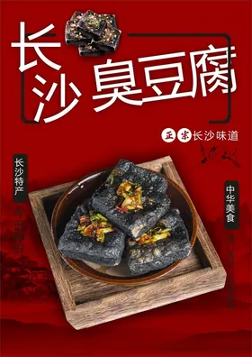 长沙臭豆腐展板正宗美食