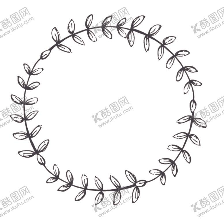 编号：48402309292033322145【酷图网】源文件下载-森系简约植物花圈