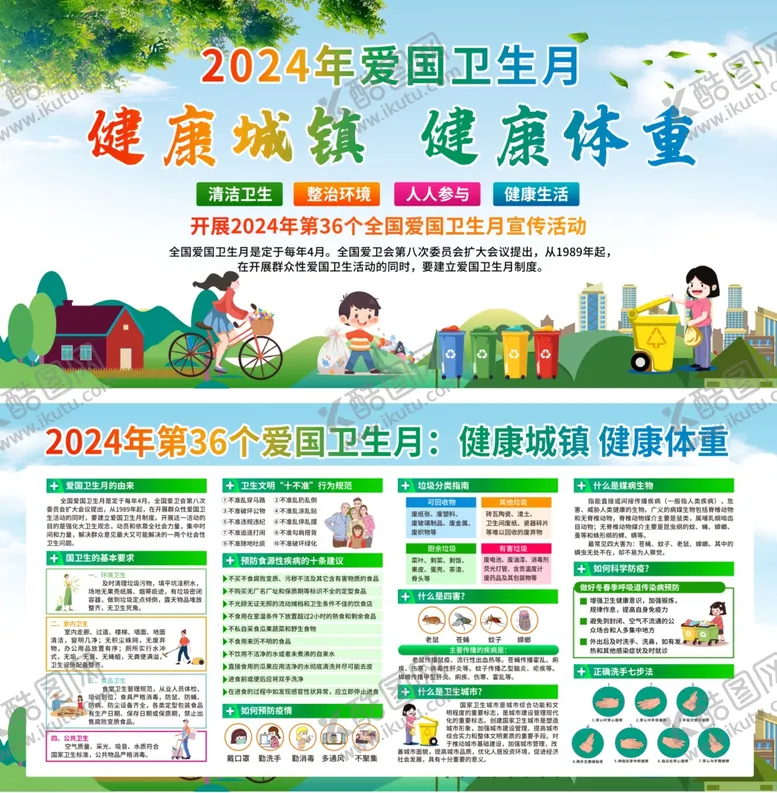 爱国卫生月宣传栏健康体重健康城镇