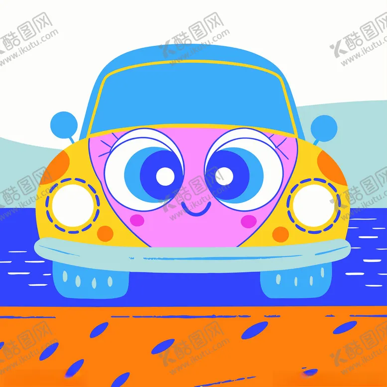 编号：71776602230425085840【酷图网】源文件下载-可爱卡通汽车插画