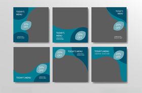 蓝色系宣传册设计模板