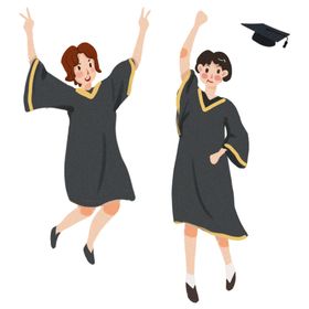 卡通学生毕业季