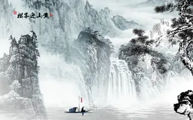 山水画水墨山水画意境山水画
