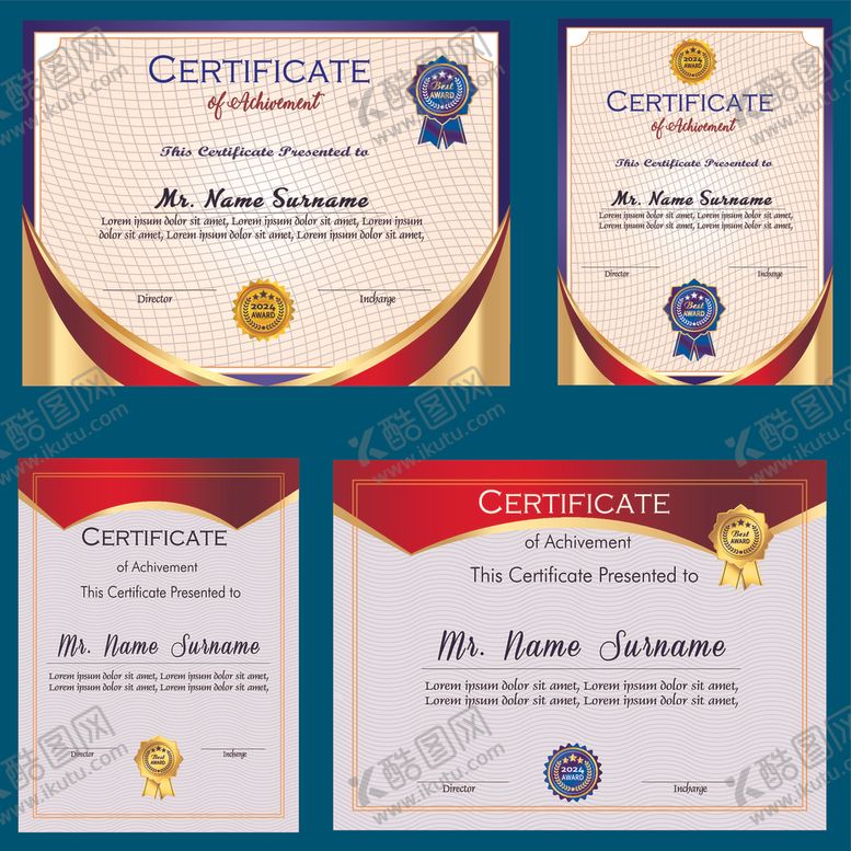 编号：92123004080130013202【酷图网】源文件下载-荣誉证书模板