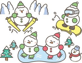 卡通可爱冬日雪人元素