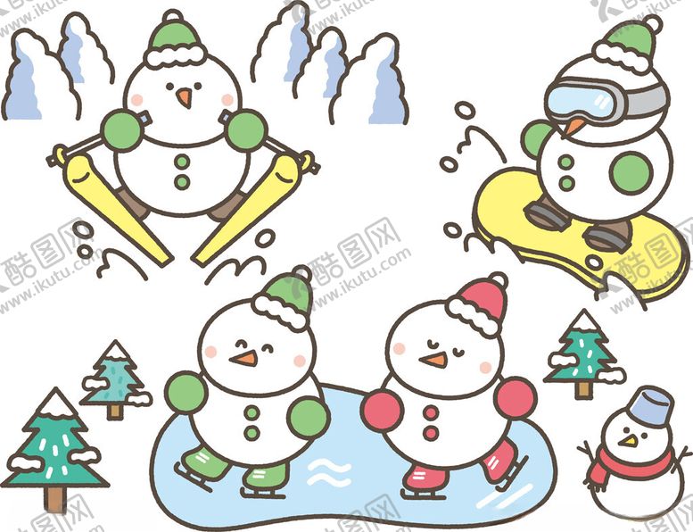 编号：99497109302137406003【酷图网】源文件下载-可爱雪人冬日欢乐场景