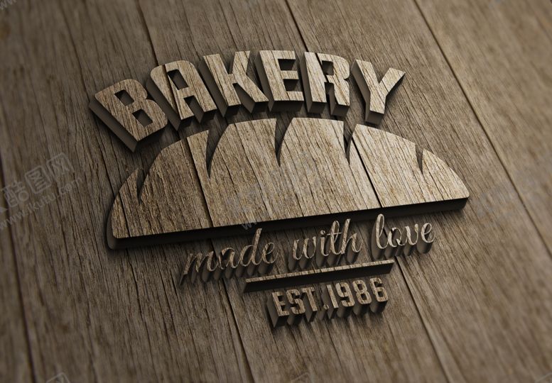 编号：46024910030656552615【酷图网】源文件下载-木质纹理3D标志LOGO贴图